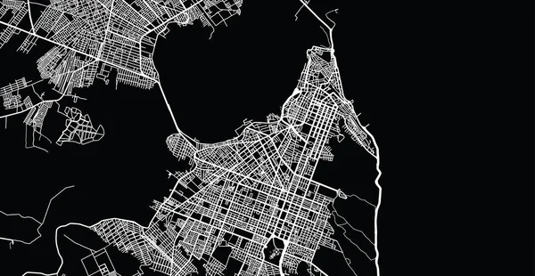 Kentsel vektör şehir haritası Natal, Brezilya — Stok Vektör