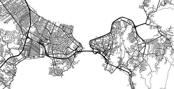 Městská Vektorová mapa Florianopolis, Brazílie — Stockový vektor