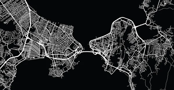 Mapa da cidade de vetores urbanos de Florianópolis, Brasil — Vetor de Stock