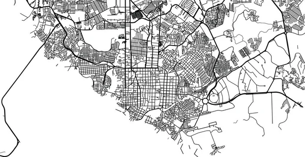 Městská Vektorová mapa města Manaus, Brazílie — Stockový vektor