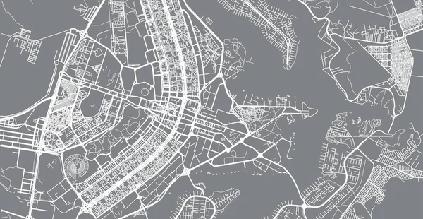 Kentsel vektör şehir haritası Brasilia, Brezilya — Stok Vektör
