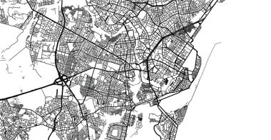 Kentsel vektör şehir haritası Recife, Brezilya