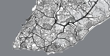 Salvador kentsel vektör şehir haritası, Brezilya