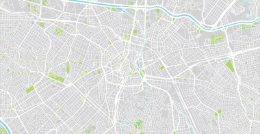 Sao Paulo kentsel vektör şehir haritası, Brezilya