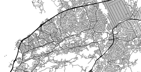 Městská Vektorová mapa Sao Goncalo, Brazílie — Stockový vektor