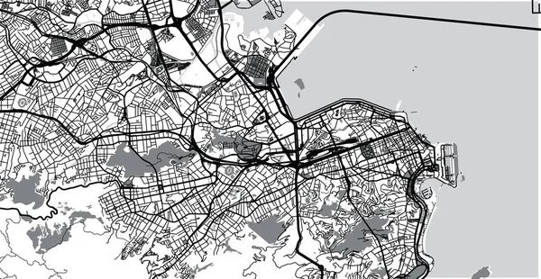 Mapa da cidade de vetores urbanos de Rio de Janeiro, Brasil — Vetor de Stock