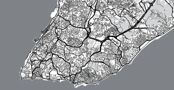 Mapa da cidade de vetores urbanos de Salvador, Brasil — Vetor de Stock