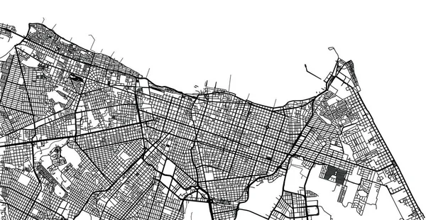 福塔莱萨城市矢量城市地图, 巴西 — 图库矢量图片