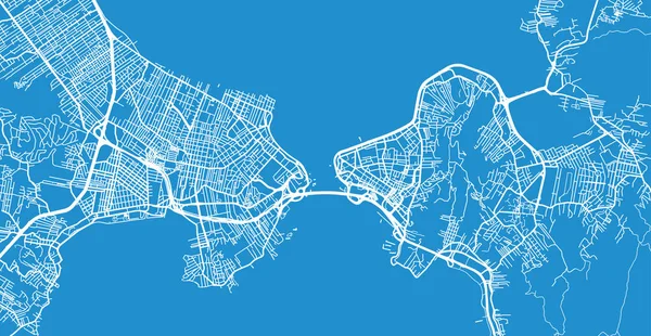 Mapa da cidade de vetores urbanos de Florianópolis, Brasil — Vetor de Stock