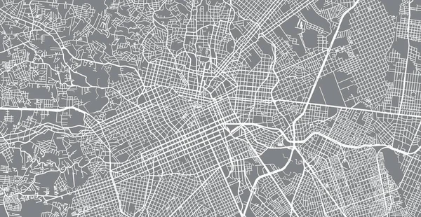 Mapa urbano de Curitiba, Brasil — Vector de stock