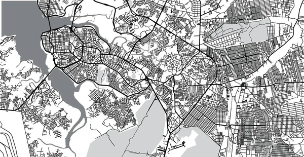 Miejski wektor Mapa miasta Sao Luis, Brazylia — Wektor stockowy