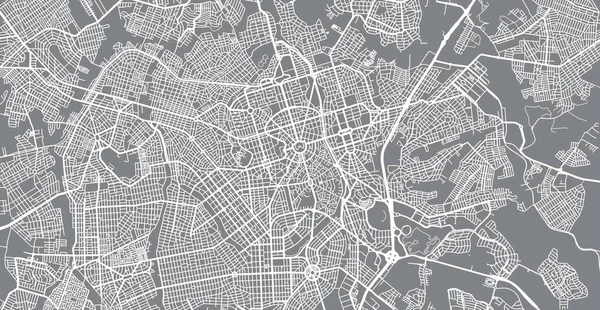 Vecteur urbain carte de ville de Gioania, Brésil — Image vectorielle