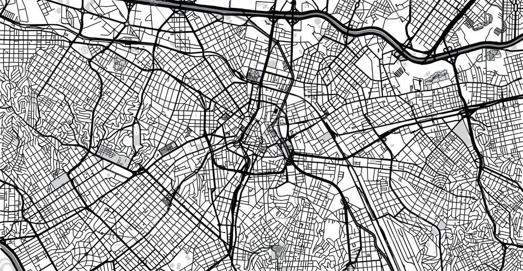 Urban vector city map of Sao Paulo, Brazil