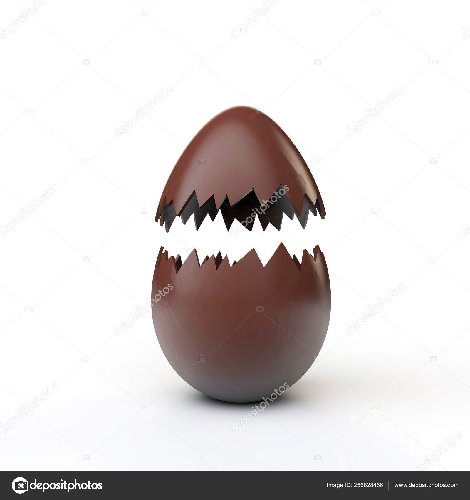 Easter broken egg 3d chocolate brown open Vector Image