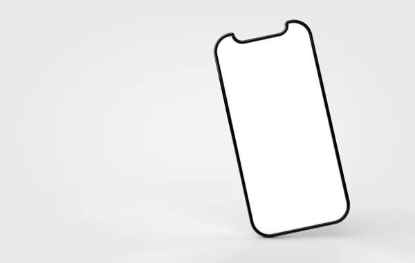 Smartphone modello di schermo vuoto. Mockup telefonico futuristico. Rendering 3D — Foto Stock