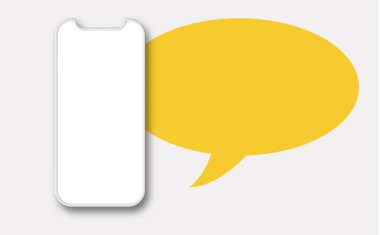 Sohbet konuşma balonu ile modern akıllı telefon tasarımı. 3d Rendering