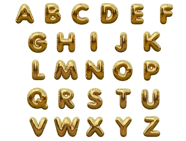 Gold-Alphabet-Folie-Party-Ballons. 3D-Darstellung — Stockfoto