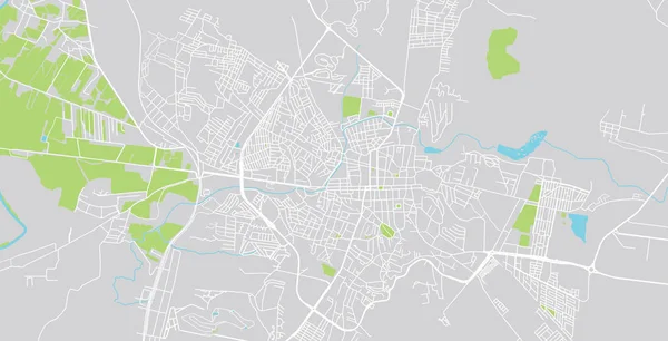 Mapa da cidade de vetores urbanos de San Miguel, México — Vetor de Stock