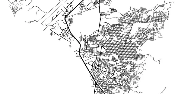 Městská Vektorová mapa Puerta Vallarta, Mexiko — Stockový vektor