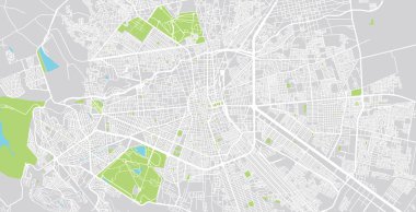 Urban vector city map of San Luis Potosi, Mexico clipart