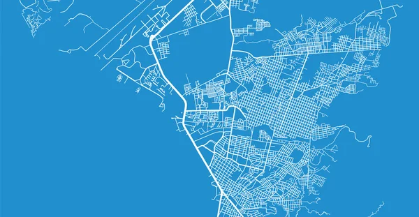 Urban vector city map of Puerto Vallarta, Mexico — Stock Vector