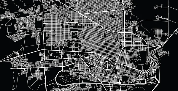 Mappa città vettoriale urbana di Hermosilla, Messico — Vettoriale Stock