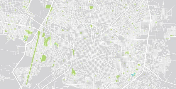 Mapa da cidade de vetores urbanos de Merida, México — Vetor de Stock