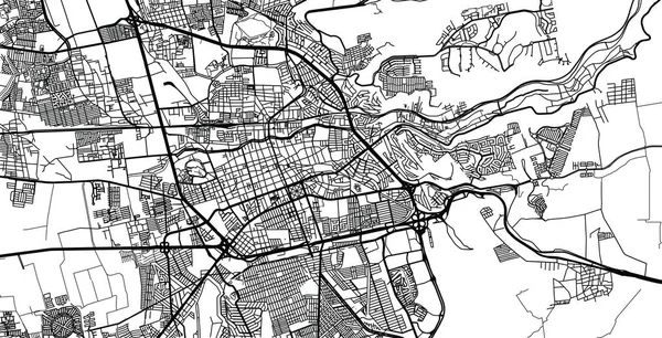 Mapa urbano de Santiago de queretaro, México — Vector de stock