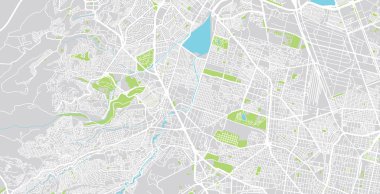 Naucalpan kentsel vektör şehir haritası, Meksika