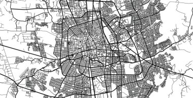 Aguascalientes kentsel vektör şehir haritası, Meksika