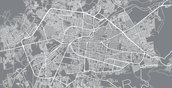 Mapa urbano de Morelia, México — Archivo Imágenes Vectoriales