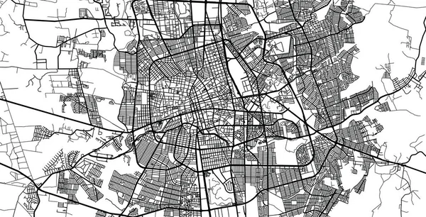 Mapa urbano de Aguascalientes, México — Vector de stock