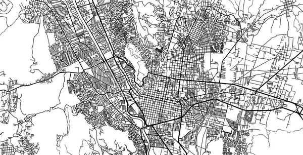 Mapa da cidade de vetores urbanos de Oaxaca, México —  Vetores de Stock