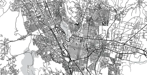 メキシコ、オアハカ州の都市ベクター都市地図 — ストックベクタ