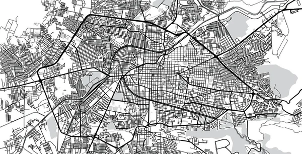 墨西哥多利亚城市矢量城市地图 — 图库矢量图片