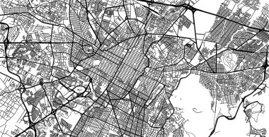 Puebla, Meksika kentsel vektör şehir haritası