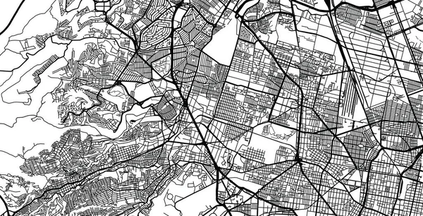 メキシコ、ナウカルパンの都市ベクター都市地図 — ストックベクタ