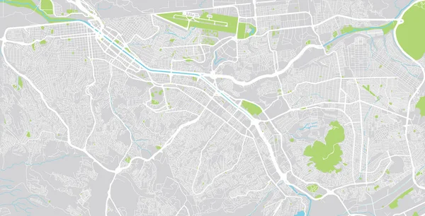 Stedelijke vector stad kaart van Tijuana, Mexico — Stockvector