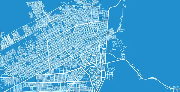 Mapa da cidade de vetores urbanos de Cancun, México — Vetor de Stock