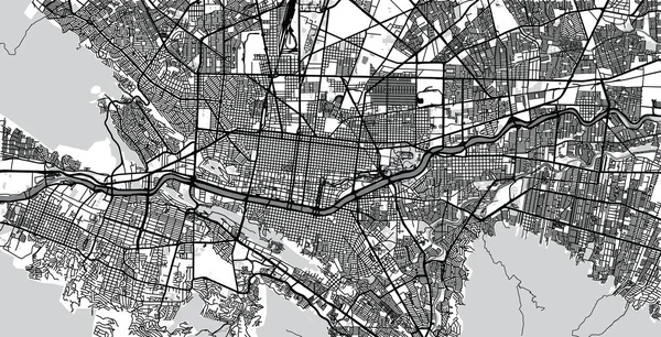 Monterrey, Meksika kentsel vektör şehir haritası