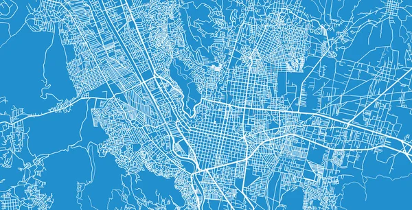 Vecteur urbain carte de ville de Oaxaca, Mexique — Image vectorielle