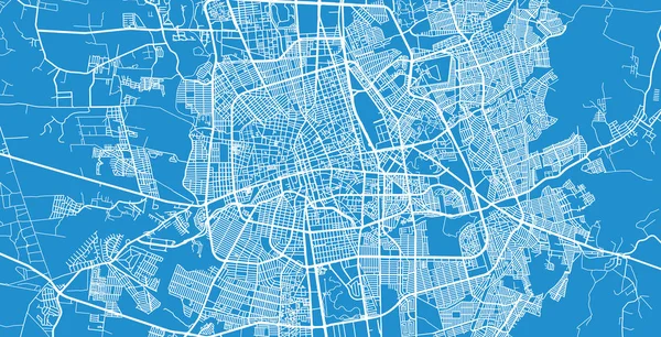 Urban vector city map of Aguascalientes, Mexico — Stock Vector