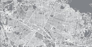 Guadalajara kentsel vektör şehir haritası, Meksika