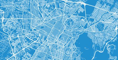 Puebla, Meksika kentsel vektör şehir haritası