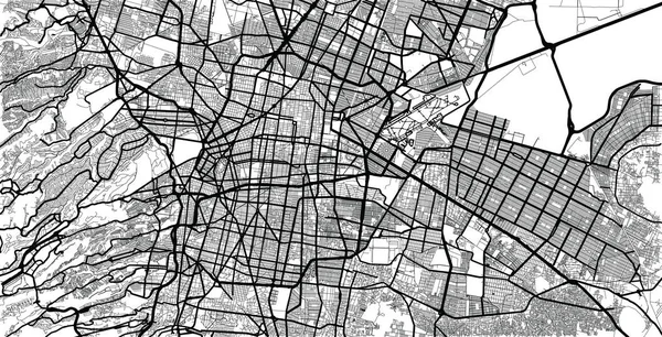 Mapa urbano de Ciudad de México, México — Vector de stock