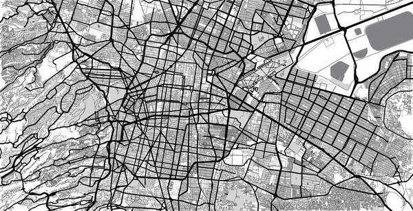 墨西哥城城市向量城市地图， 墨西哥 — 图库矢量图片