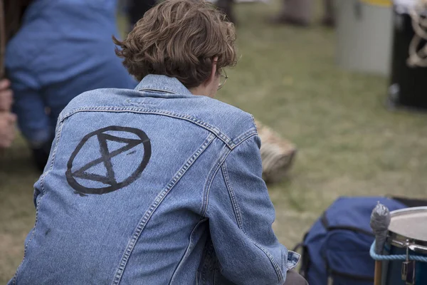 LONDON, UK - April 23, 2019: Members of the Extinction Rebellion protest in parliment square, London Stock Image