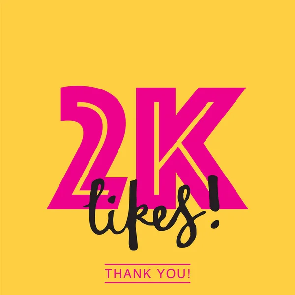 2K 는 온라인 소셜 미디어를 좋아합니다 배너 감사합니다 — 스톡 벡터