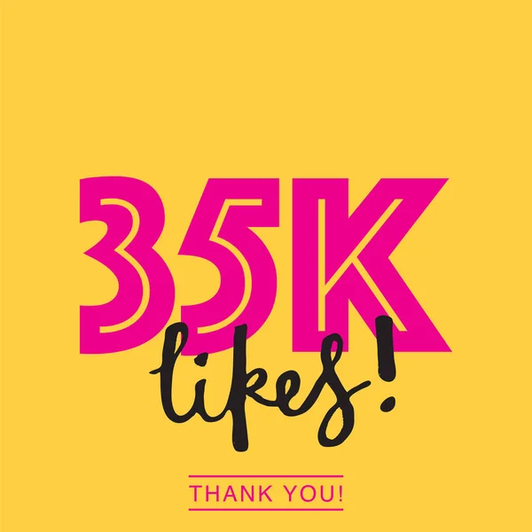 35k le gusta las redes sociales en línea gracias banner — Vector de stock