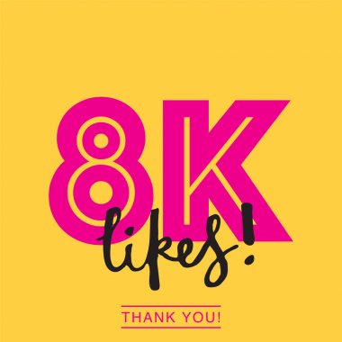 8k seviyor online sosyal medya afiş teşekkür ederim